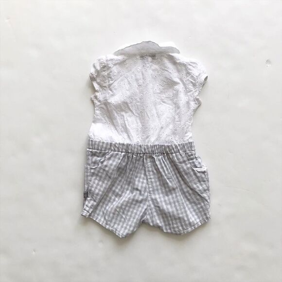 Petit Lem eyelet/gingham mix romper  EUC 9 months - Picture 4 of 4